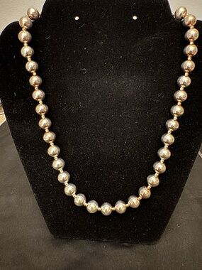 Milor Italy 950 Sterling Silver Bead Necklace Heavy 43g